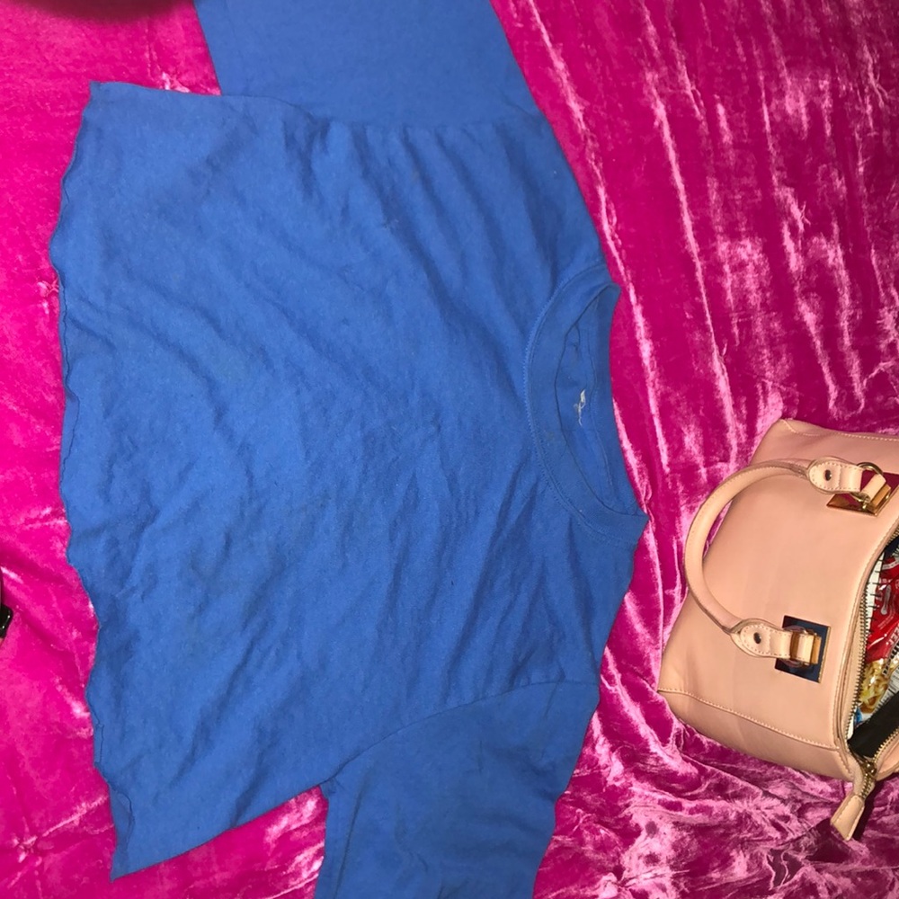 Plain blue T-shirt
